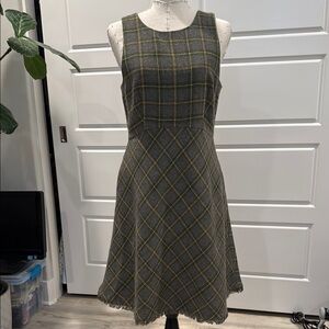 Banana Republic Plaid Sleeveless Dress - Gray and Yellow